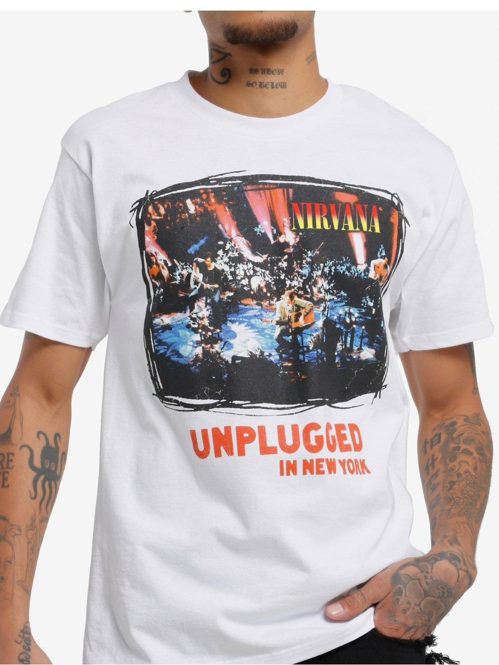 Daydreamer Nirvana nwt unplugged in New York large white tee graphic
